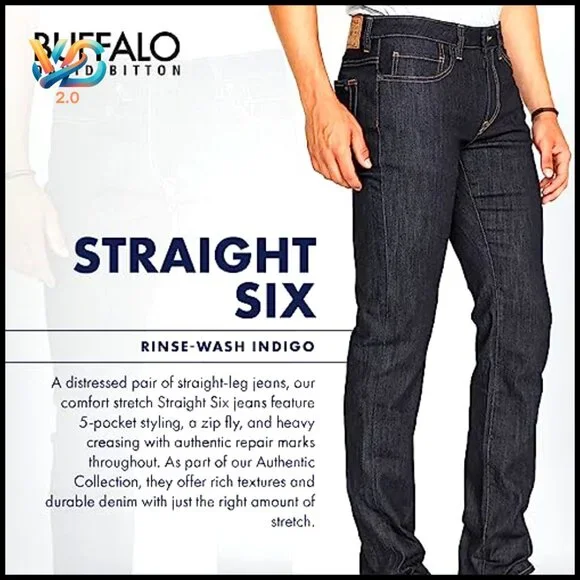 Straight Leg Jeans Slim Fit Stretch Denim Casual Classic Designer Men's